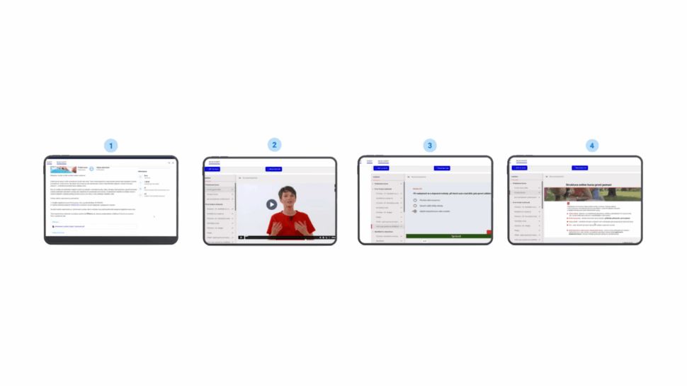 Ukázka prostředí prototypu refresher intervence na platformě Scormium